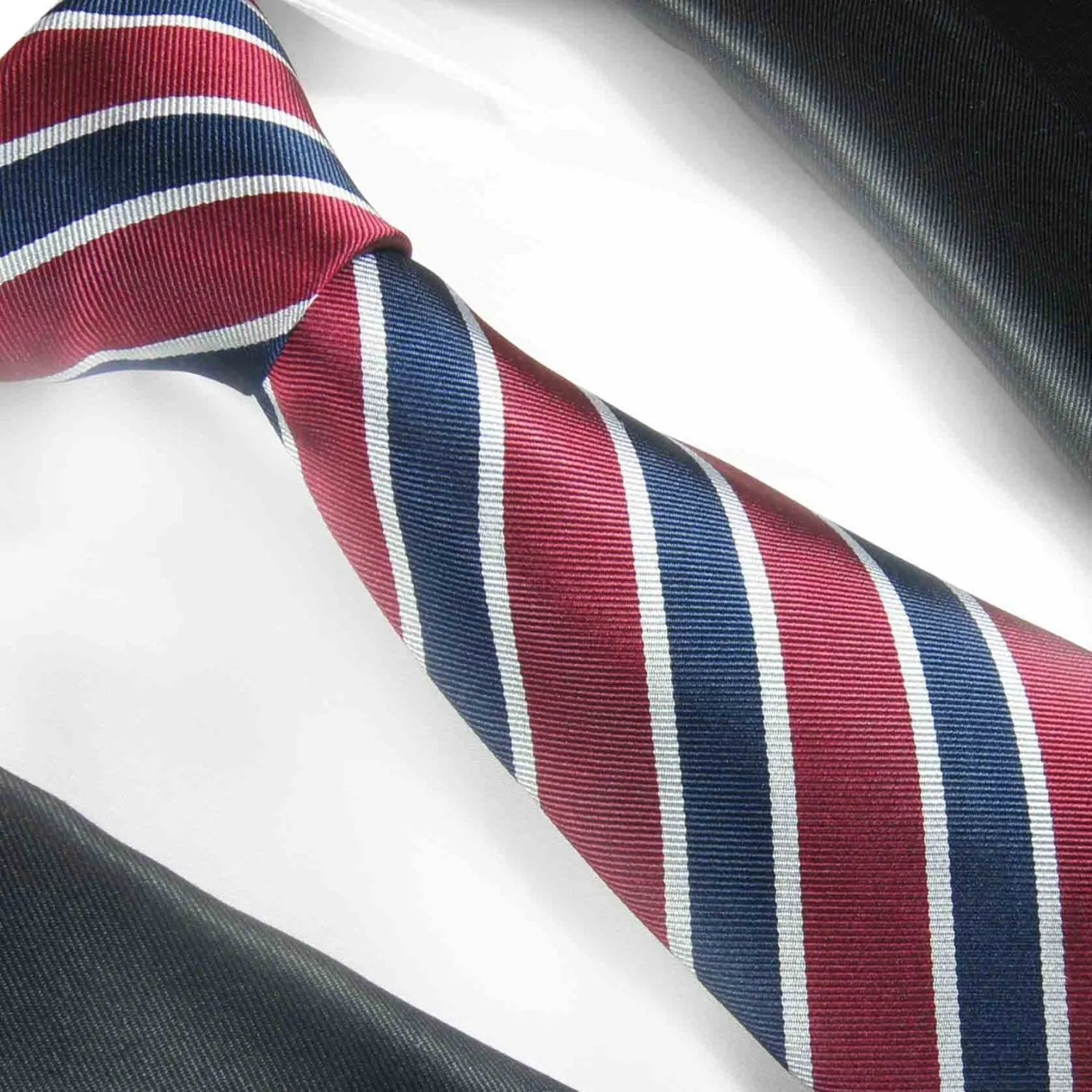 Necktie with Blue and Red Blazer Stripes