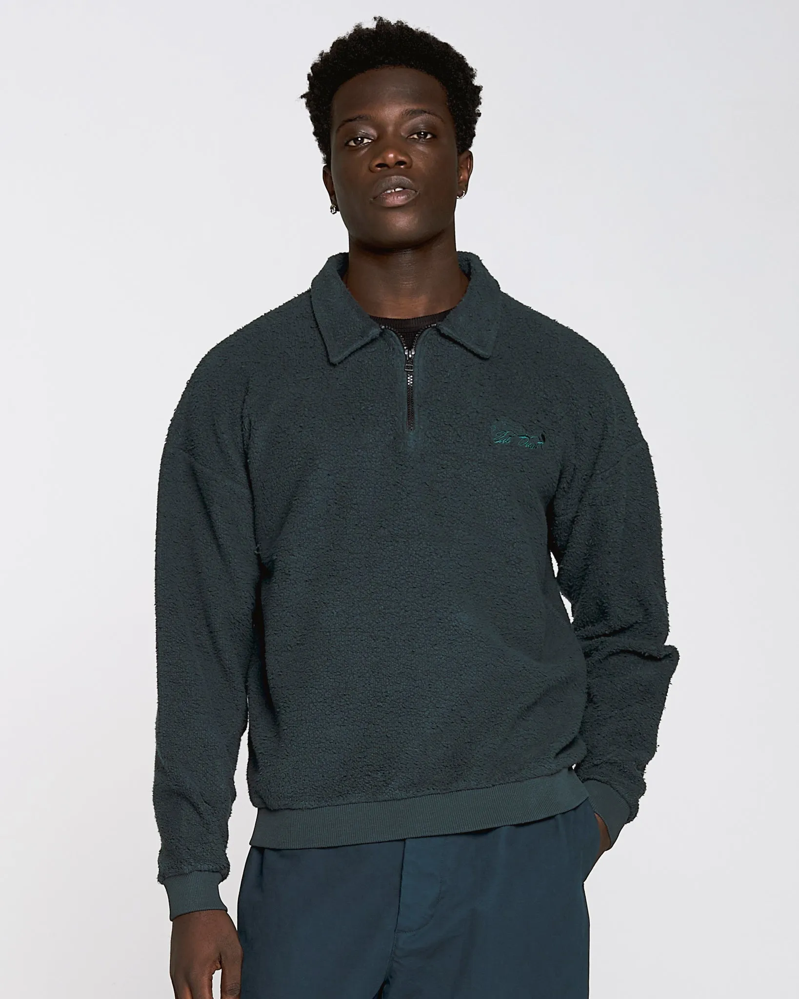 Nevada Sweater Basic Cotton Fleece Petrol