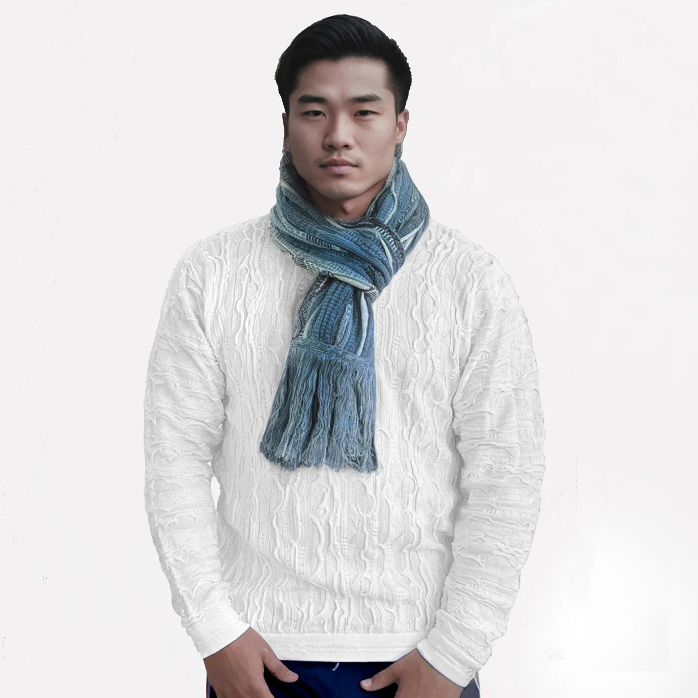 New - Pacific Blues Sweater Knit Scarf