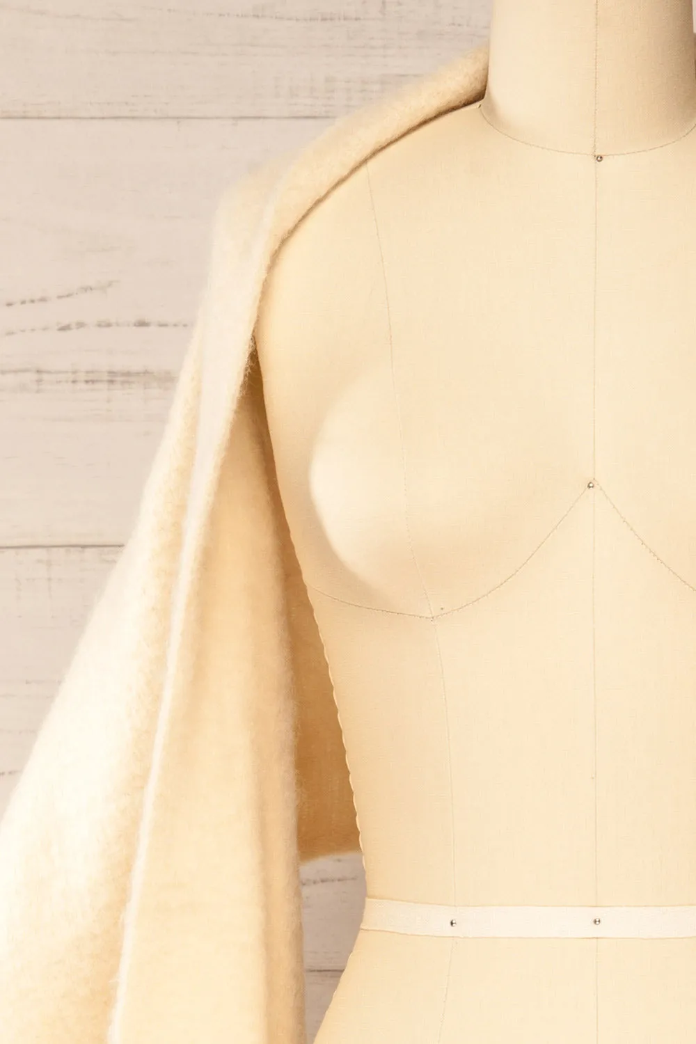 Newnham Ivory | Oversized Soft Knit Scarf