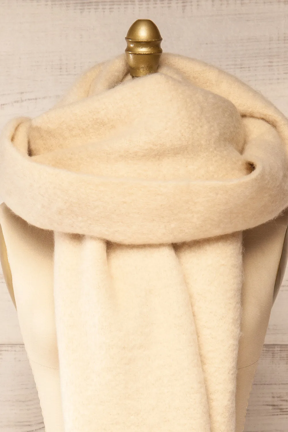 Newnham Ivory | Oversized Soft Knit Scarf