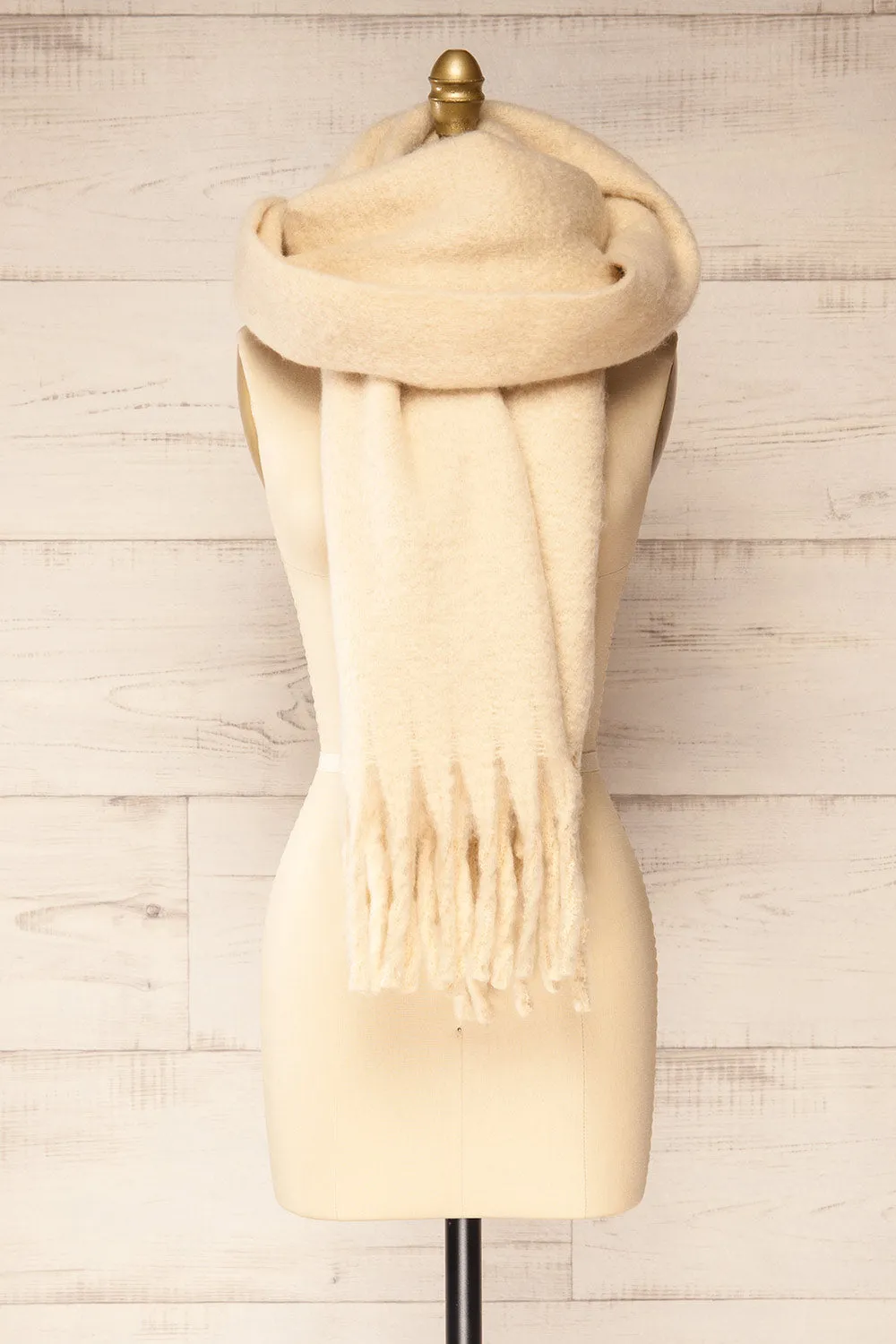 Newnham Ivory | Oversized Soft Knit Scarf