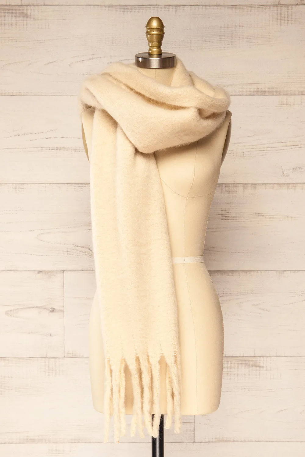 Newnham Ivory | Oversized Soft Knit Scarf