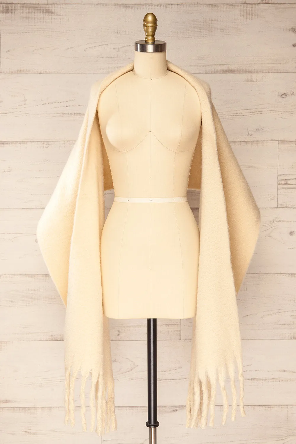 Newnham Ivory | Oversized Soft Knit Scarf