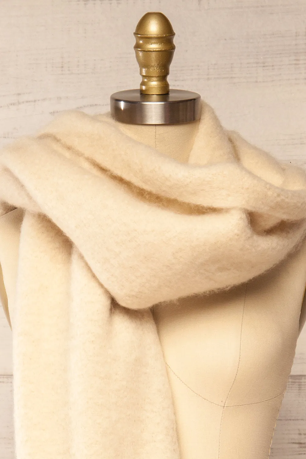 Newnham Ivory | Oversized Soft Knit Scarf