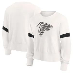 NFL Atlanta Falcons Women's Primary Antiqueong Sleeve Crew Fleece Sweartshirt