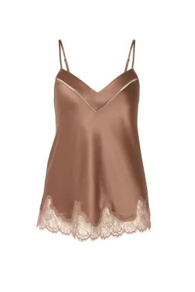 Nocturine Silk Top - Light Brown