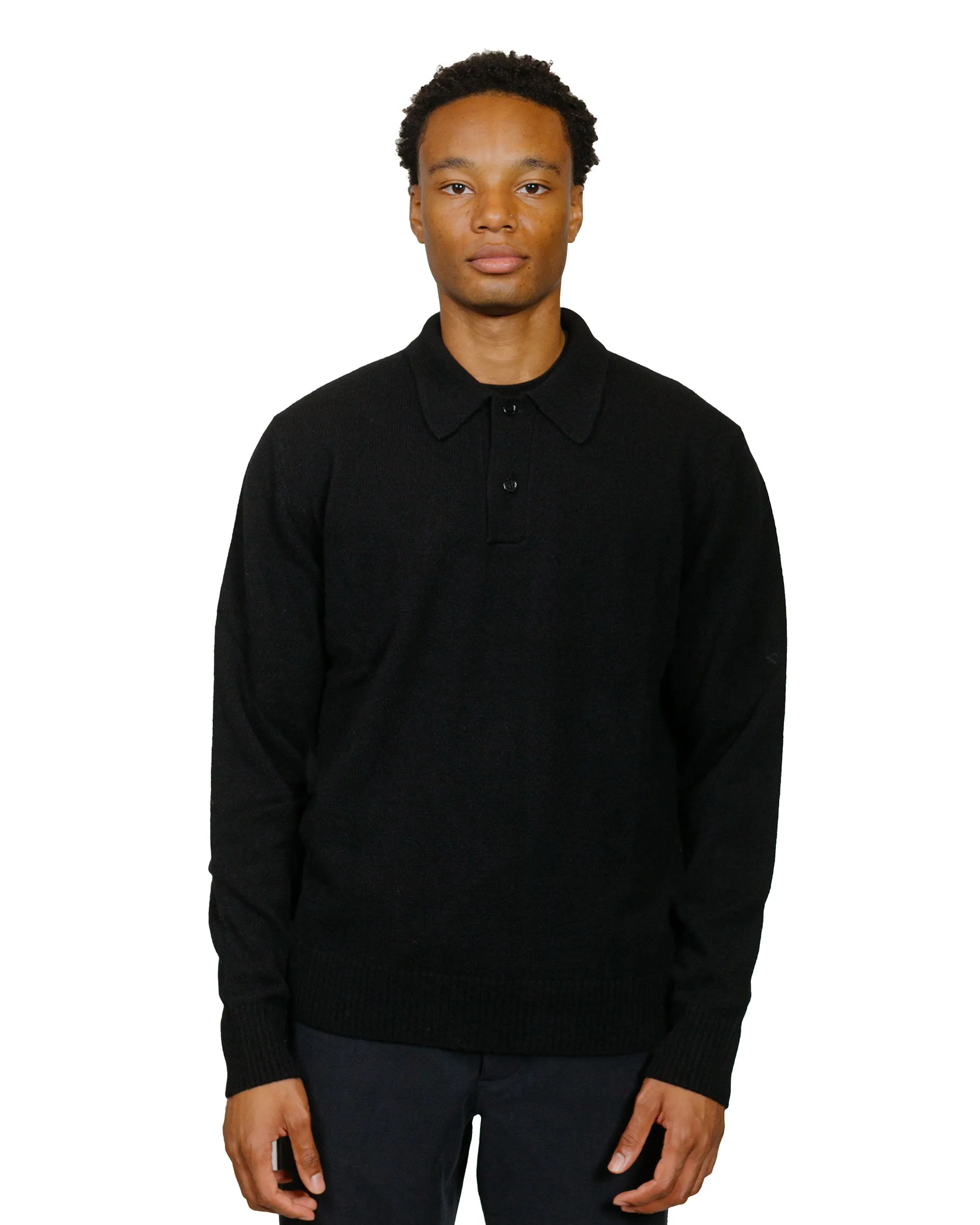 Norse Projects Standard Merino Lambswool Polo Black