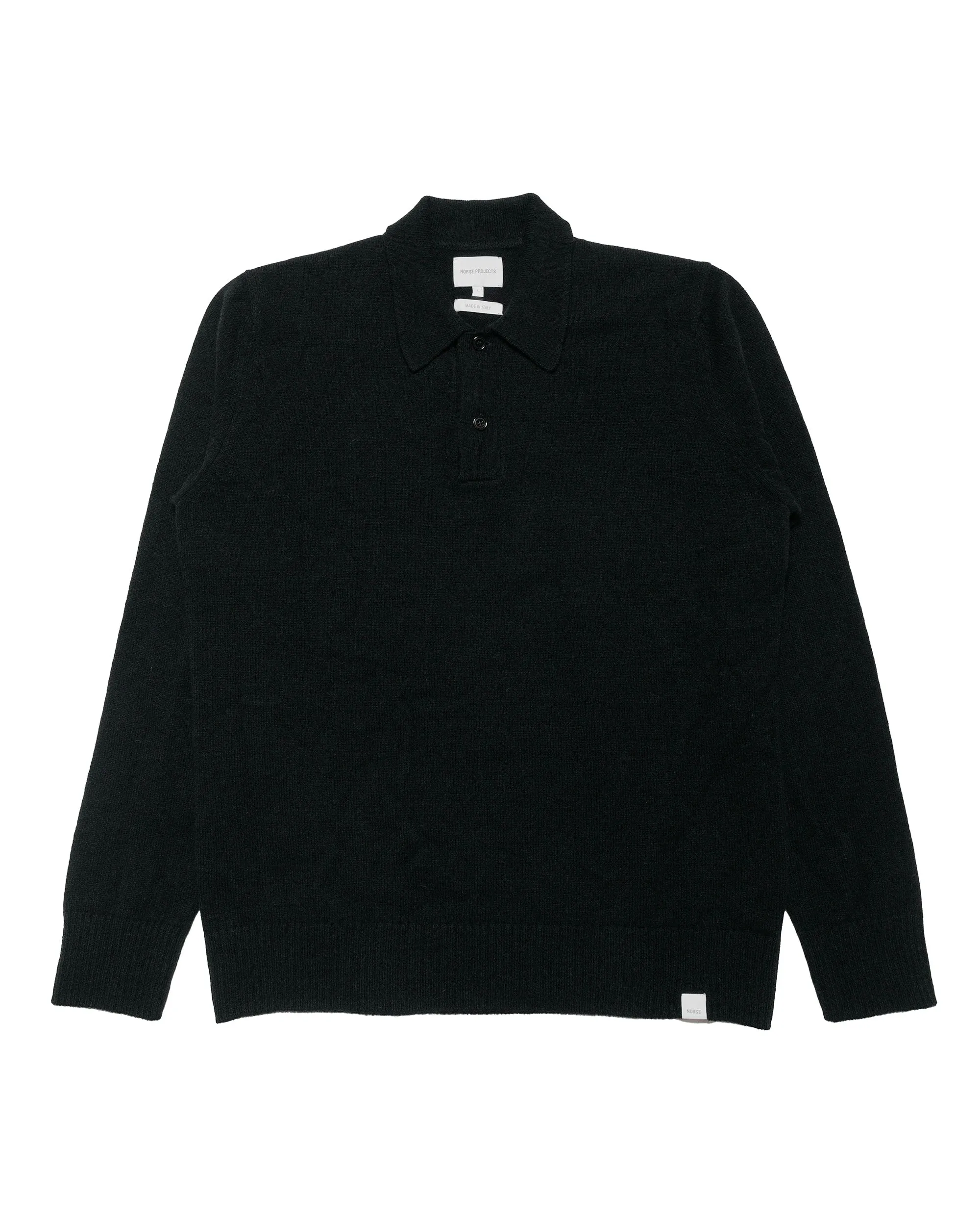 Norse Projects Standard Merino Lambswool Polo Black