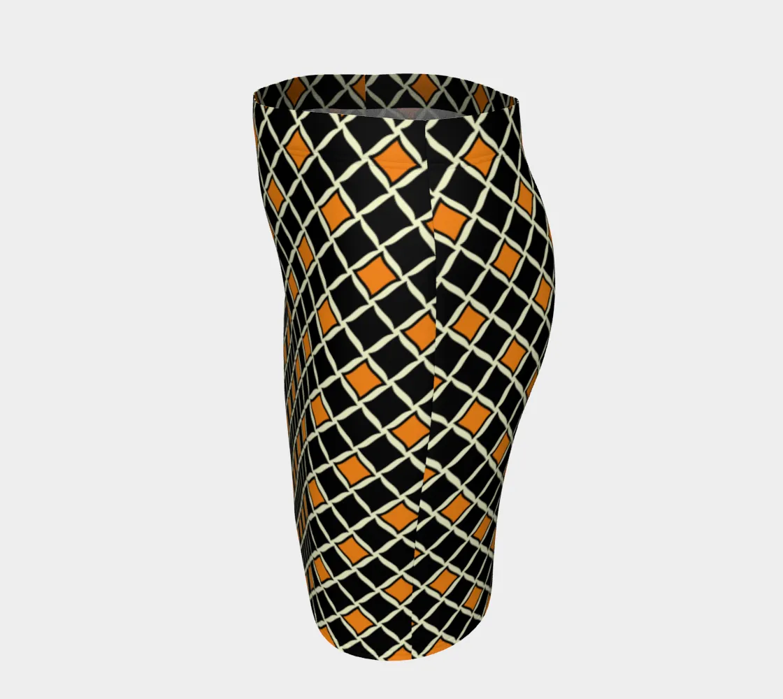 Orange Diamond Fitted Skirt