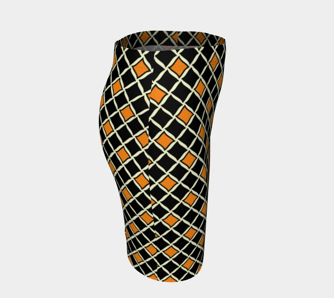 Orange Diamond Fitted Skirt