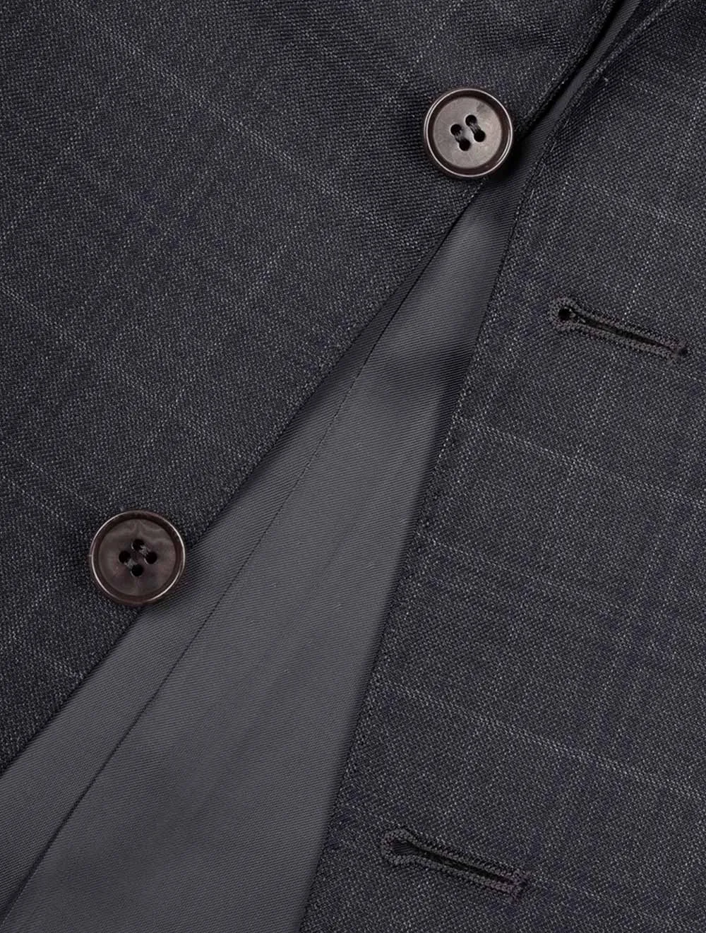 Over-Check Suit Charcoal Grey