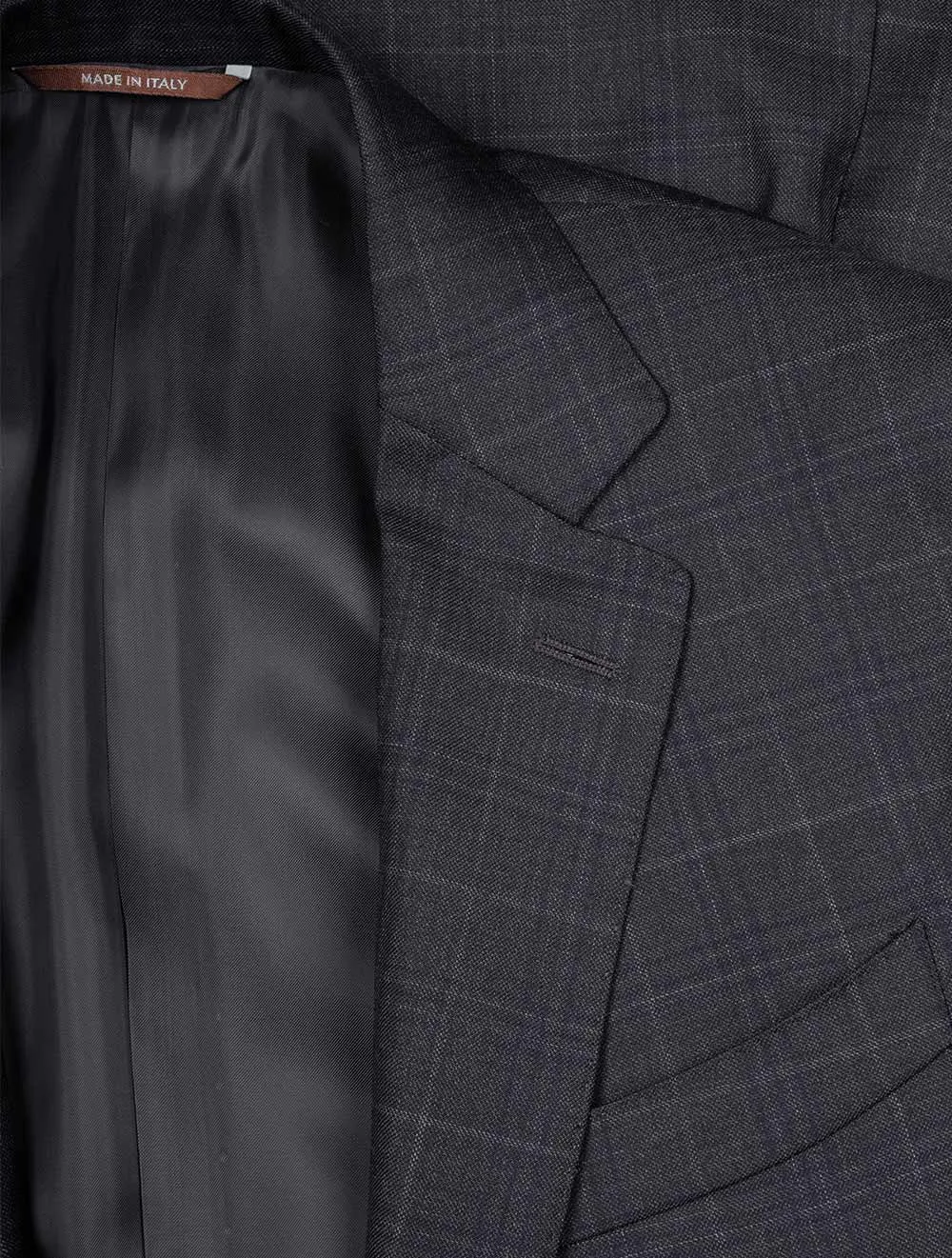 Over-Check Suit Charcoal Grey