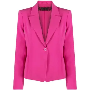 Patrizia Pepe Fuchsia One-Button Stretchy Chic Blazer