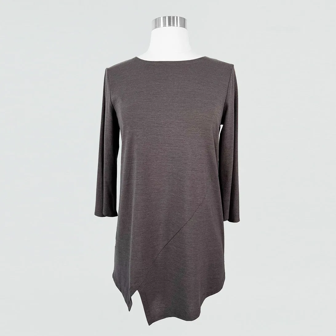 Peach Knit - Split Cuff Tunic - Charcoal - Final Sale!