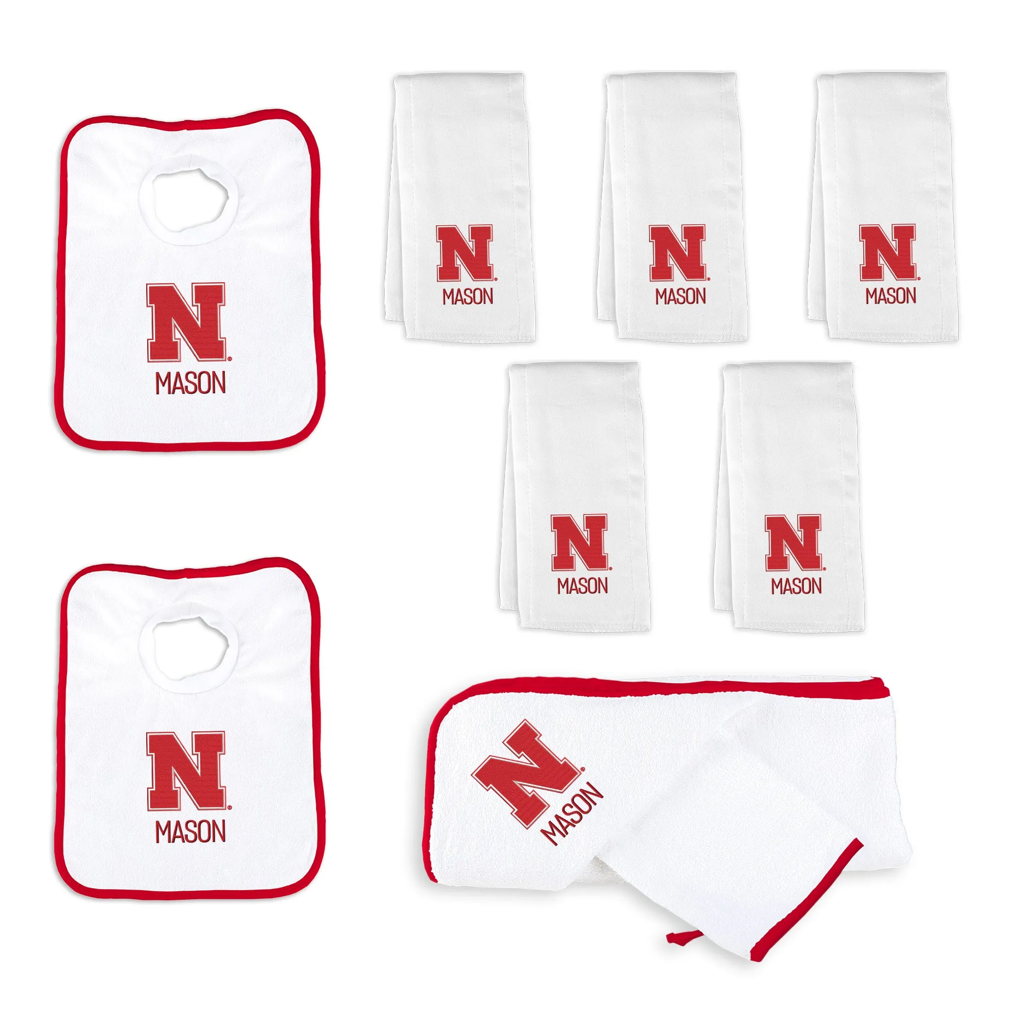 Personalized Nebraska Cornhuskers Large Basket - 9 Items