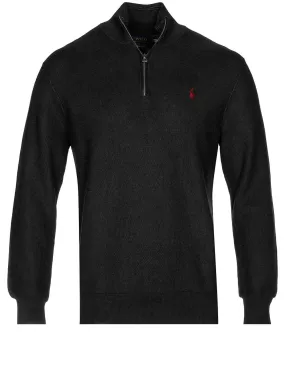 Pima Texture Halfzip Pullover Black