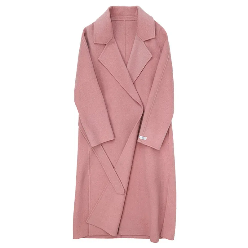 Pink Handmade Wool Coat - 100% Wool