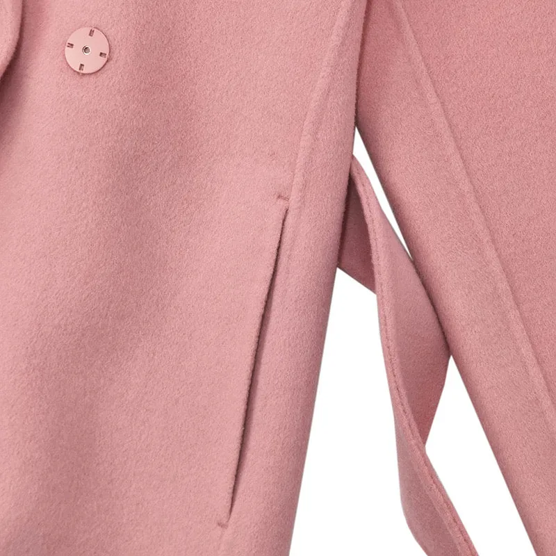 Pink Handmade Wool Coat - 100% Wool