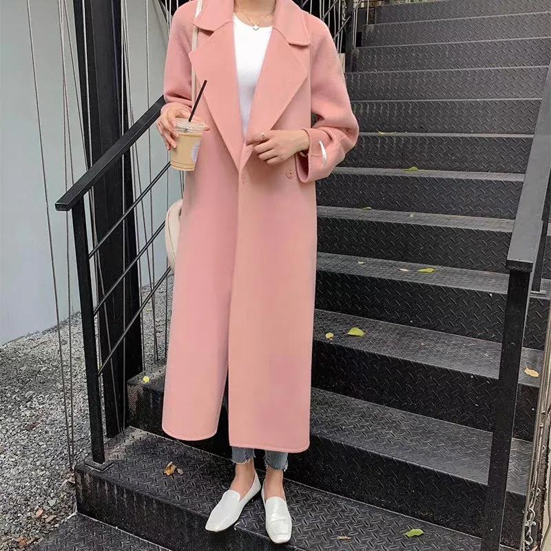 Pink Handmade Wool Coat - 100% Wool