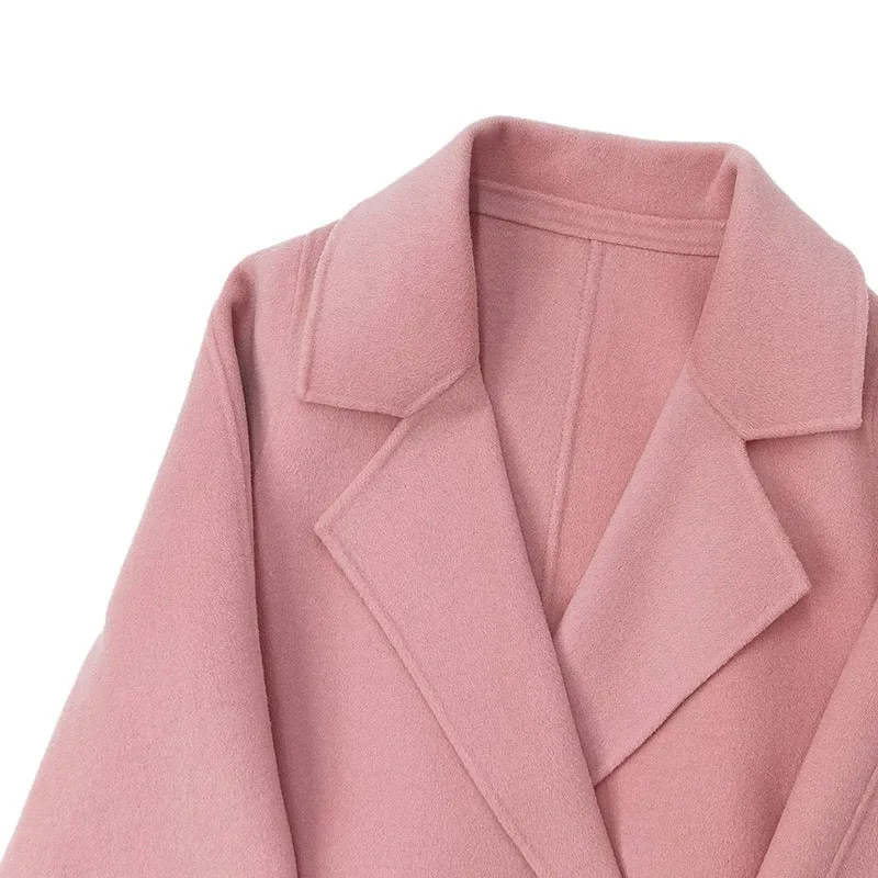 Pink Handmade Wool Coat - 100% Wool