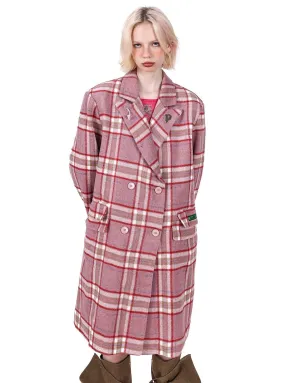 PINKSPINK Oversized Plaid Wool Coat - Dual Color Options