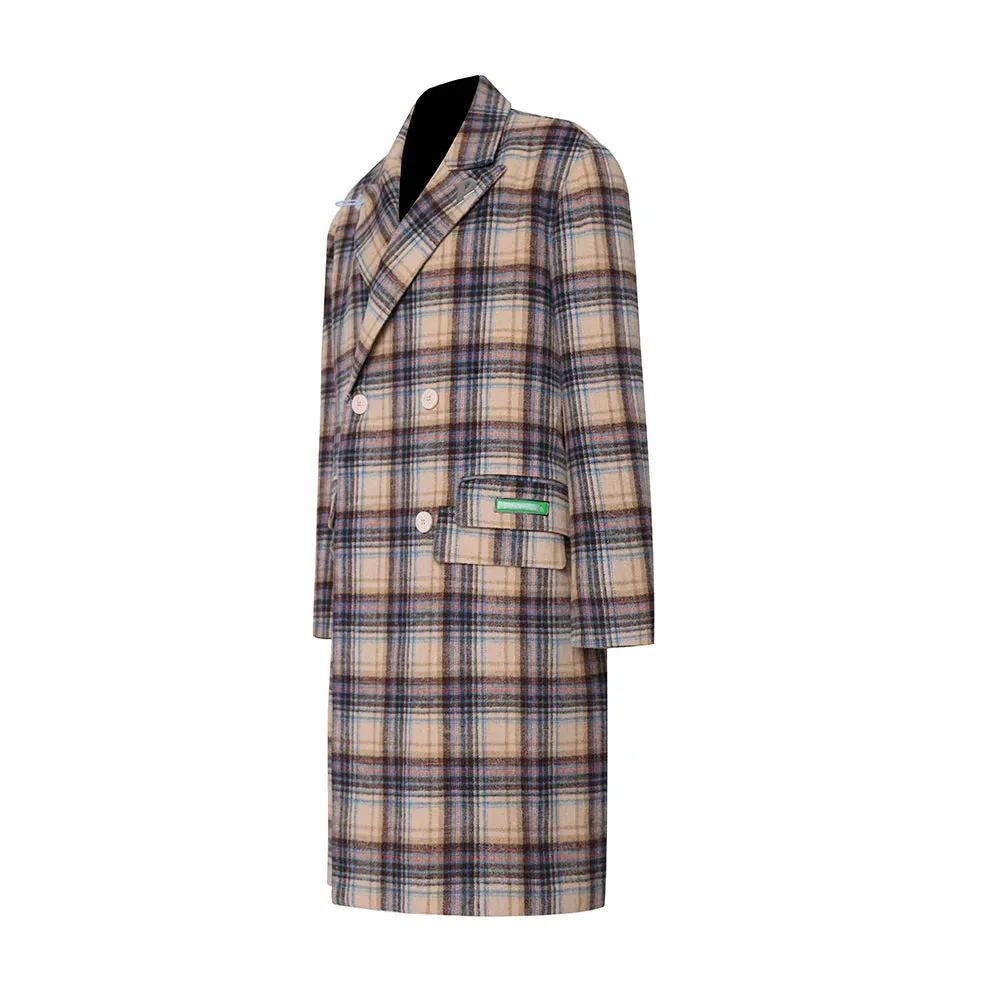 PINKSPINK Oversized Plaid Wool Coat - Dual Color Options