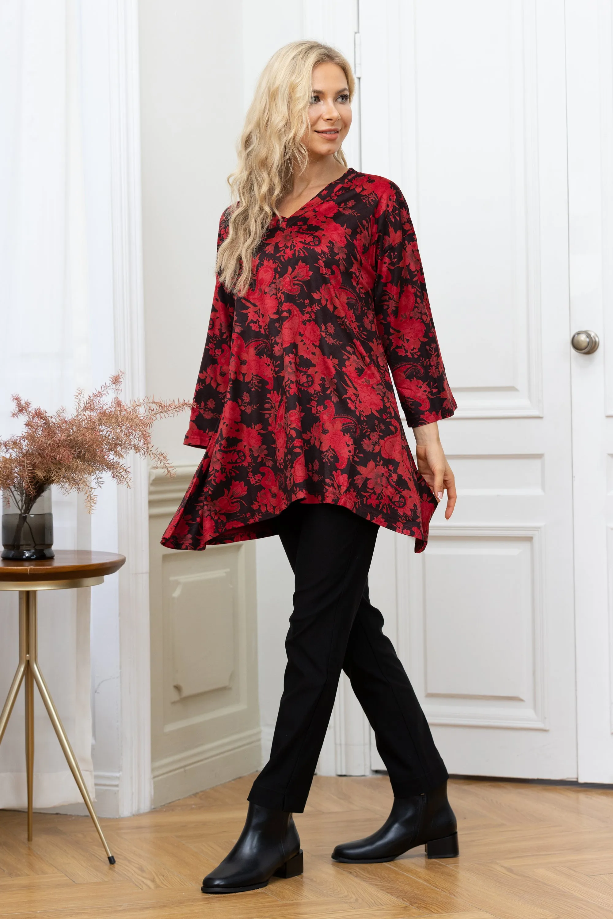 Poly Suede Printed Tunic