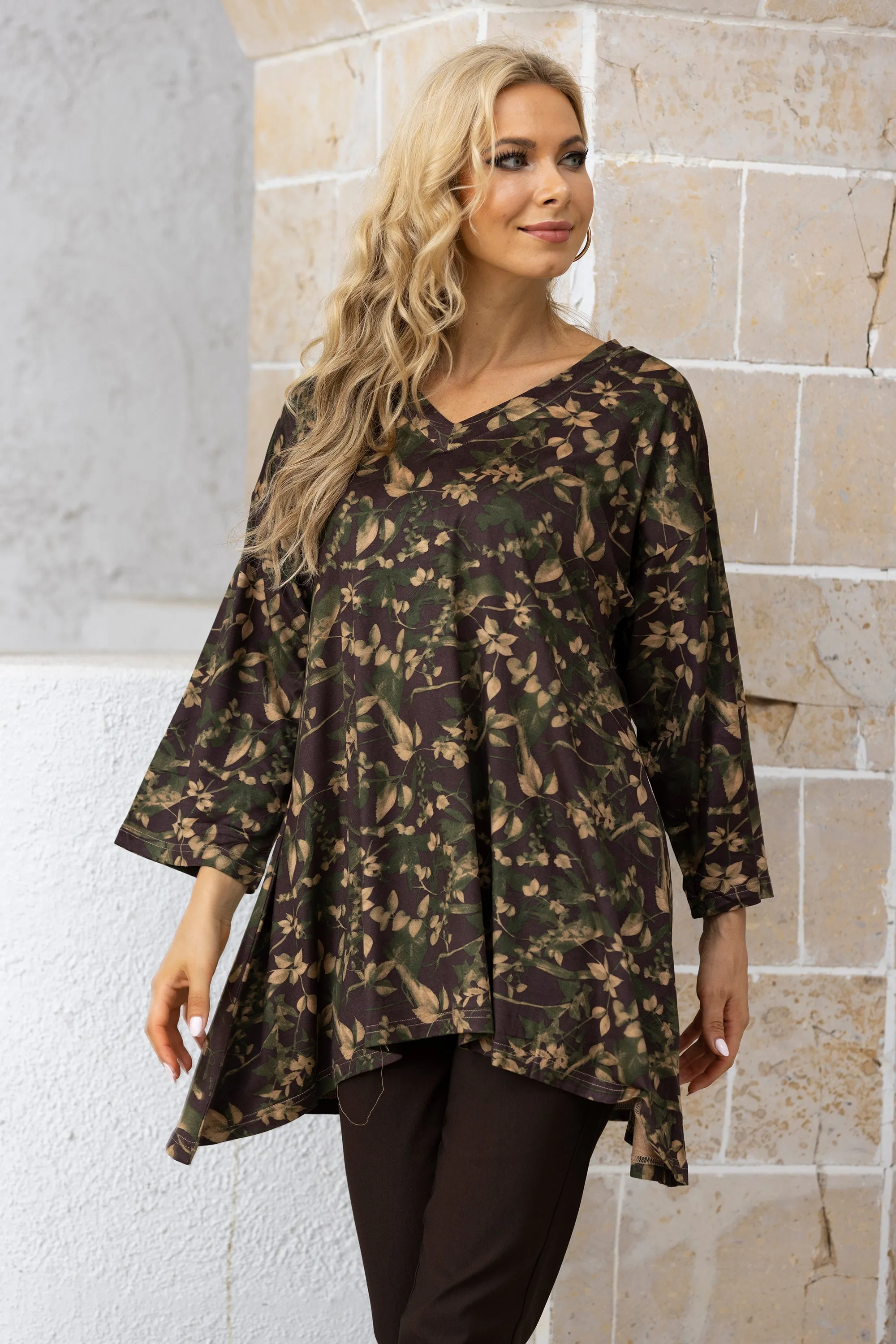 Poly Suede Printed Tunic