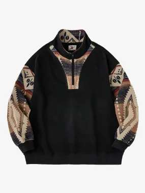 PRE-ORDER Navajo Pattern Polar Fleece Half-Zip Sweater