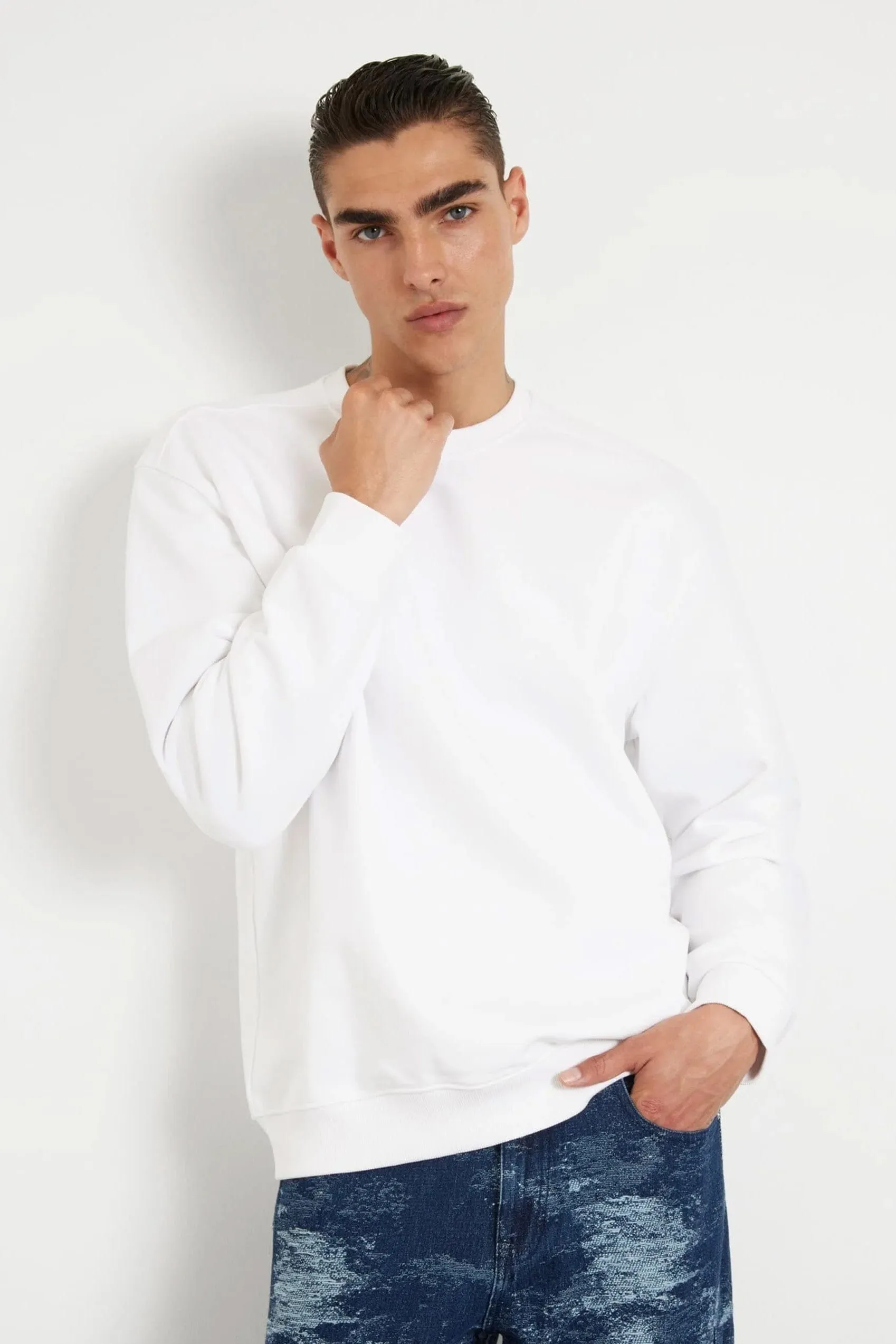 Qena Men's Long Sleeve Fleece Sweat Shirt