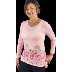 "Holiday Flamingos" Light Pink Tunic | Mac & Belle