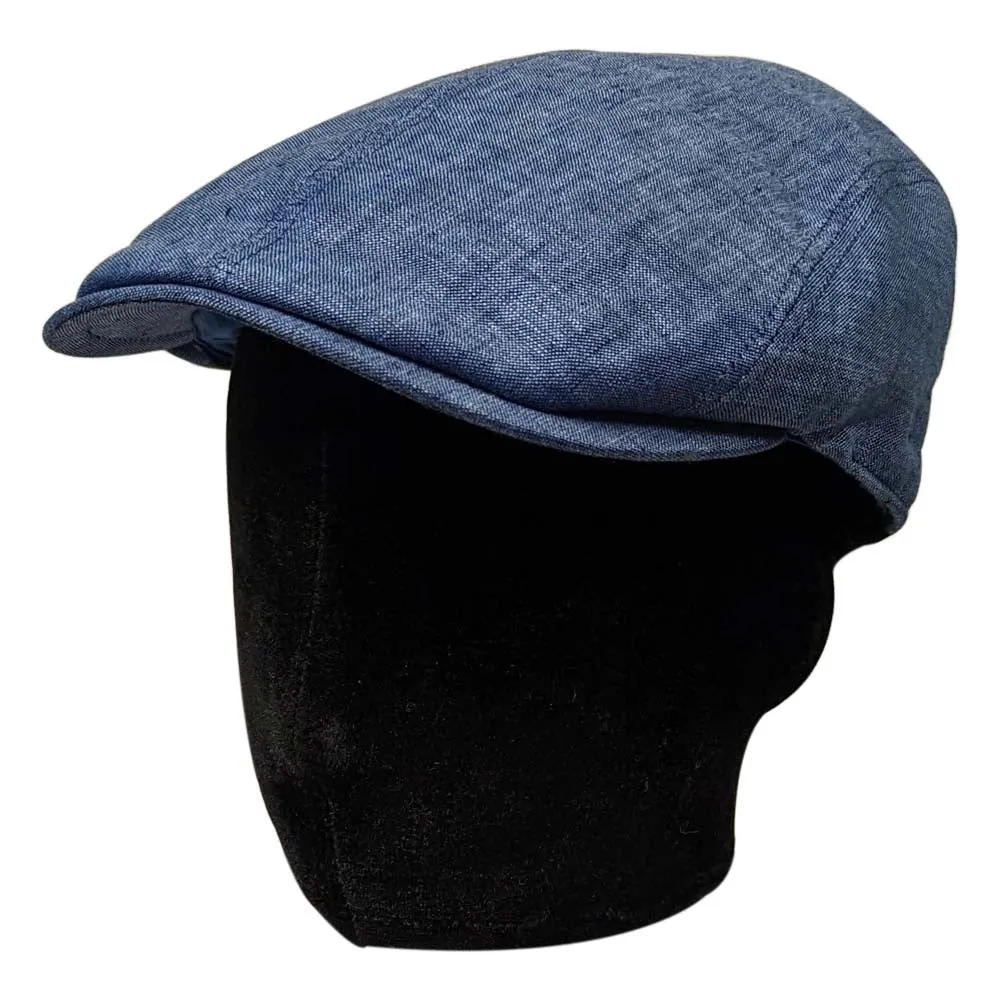 Saint Martin - Blue Linen Flat Cap