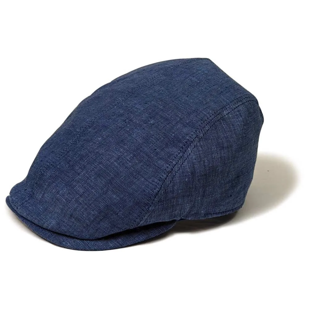 Saint Martin - Blue Linen Flat Cap