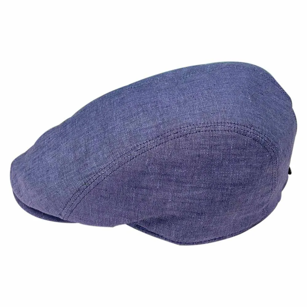 Saint Martin - Blue Linen Flat Cap