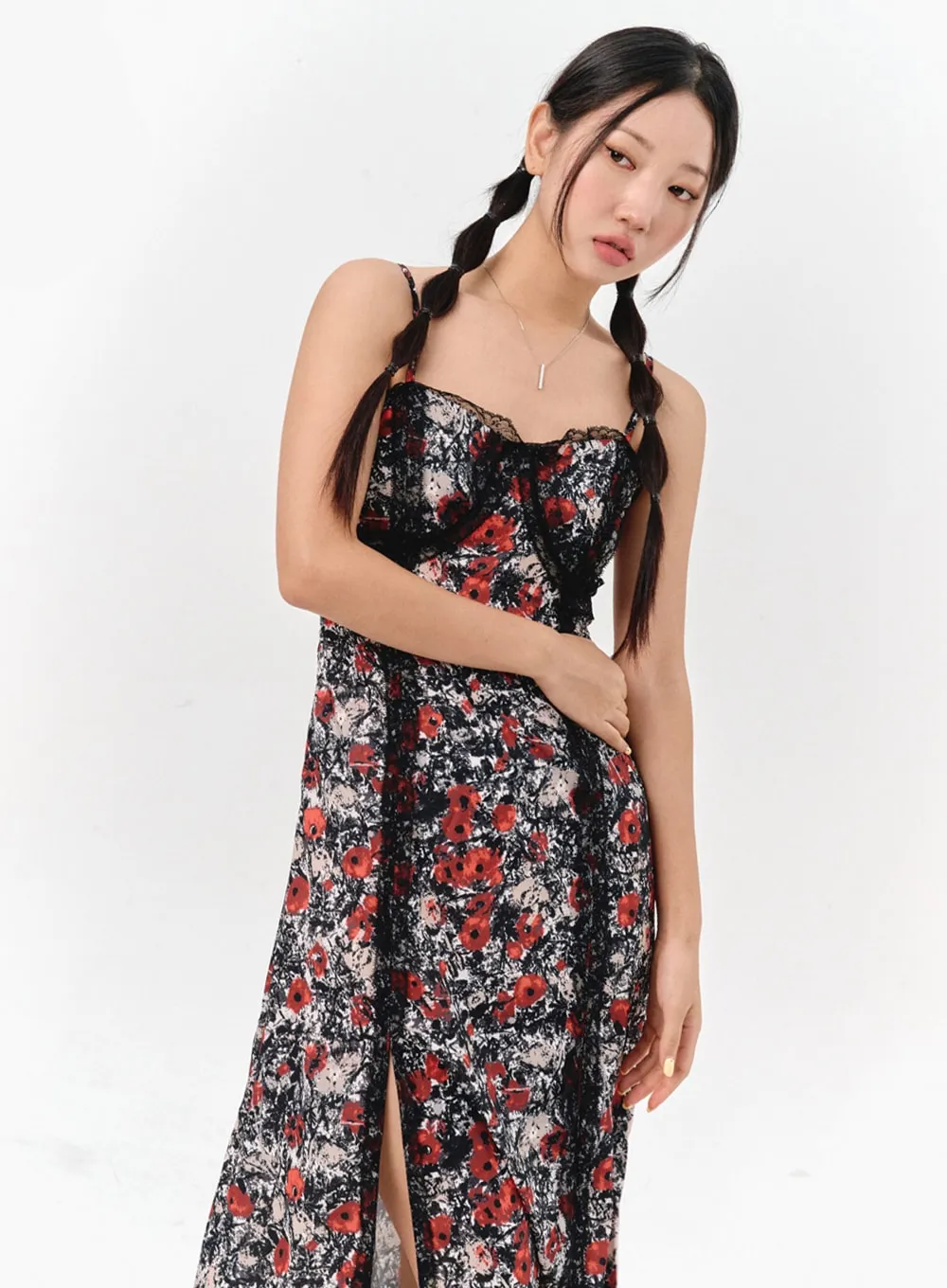 Sleeveless Floral Maxi Dress IS304