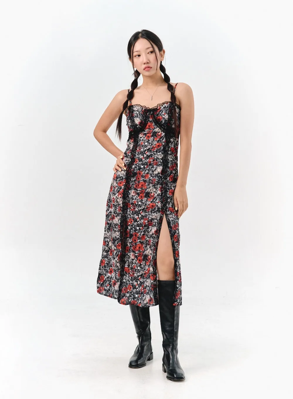 Sleeveless Floral Maxi Dress IS304