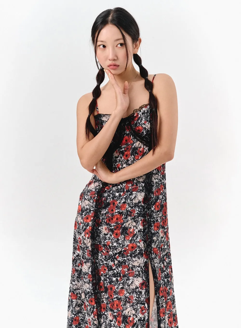 Sleeveless Floral Maxi Dress IS304