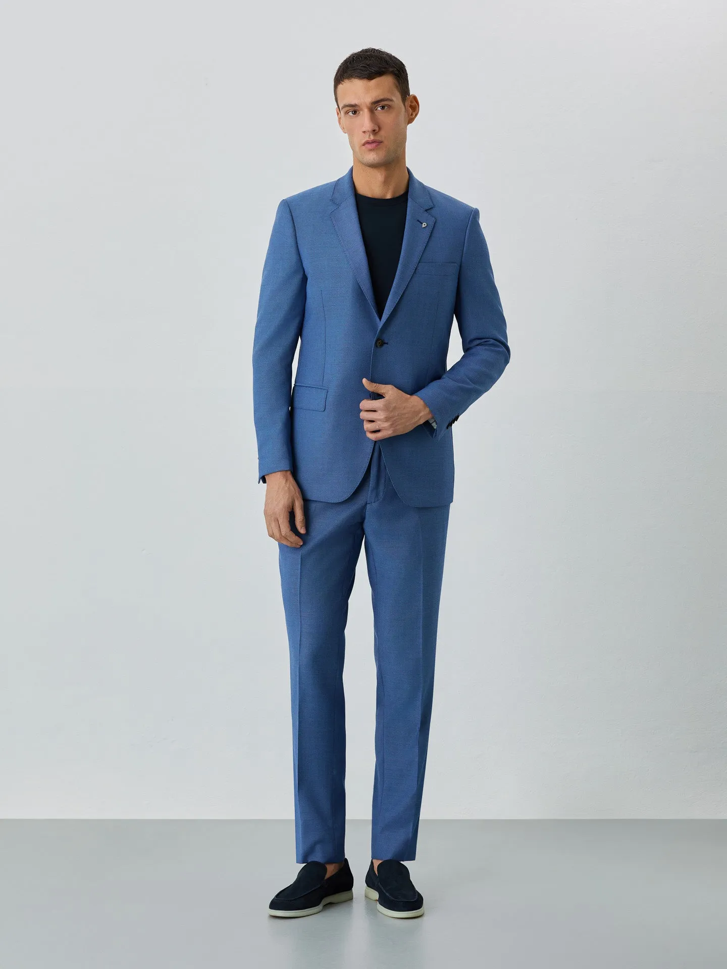 Slim Fit Birdeye Suit In Super Stretch