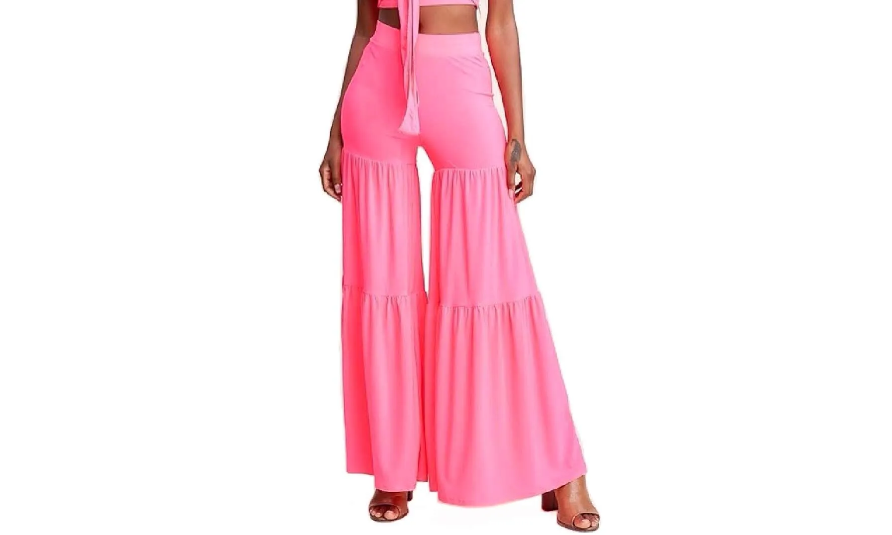 Slimming & Tiered Wide Leg Palazzo Pants