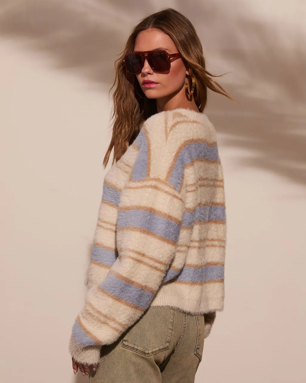 Snuggle Weather Striped Fuzzy Sweater