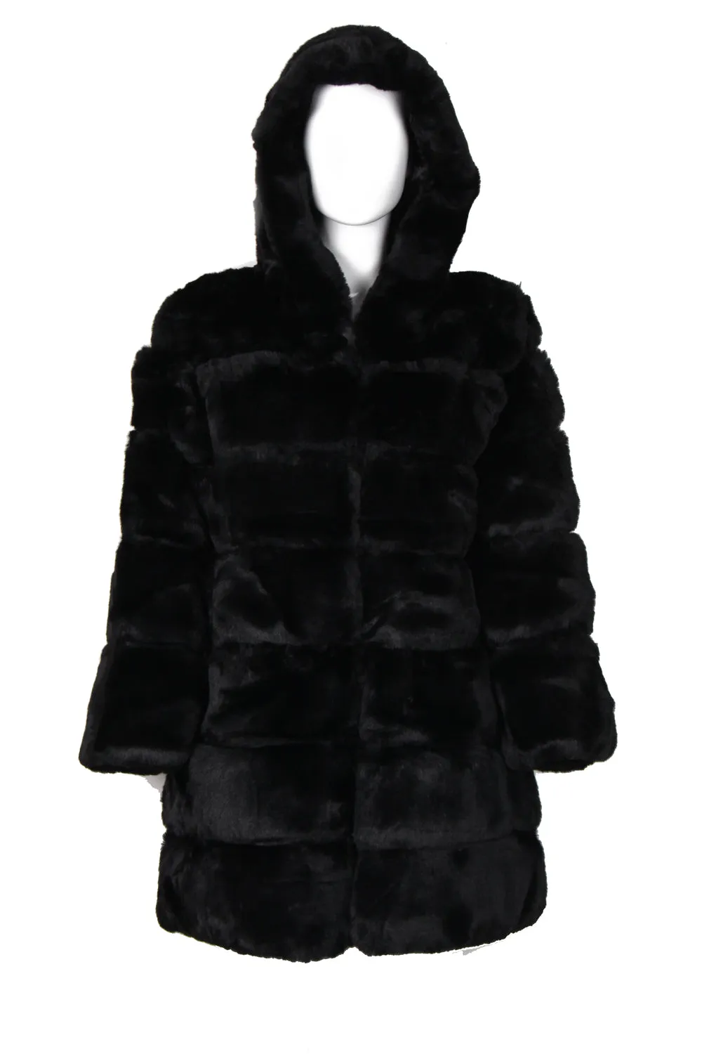 Soft Faux Fur Hooded Coat