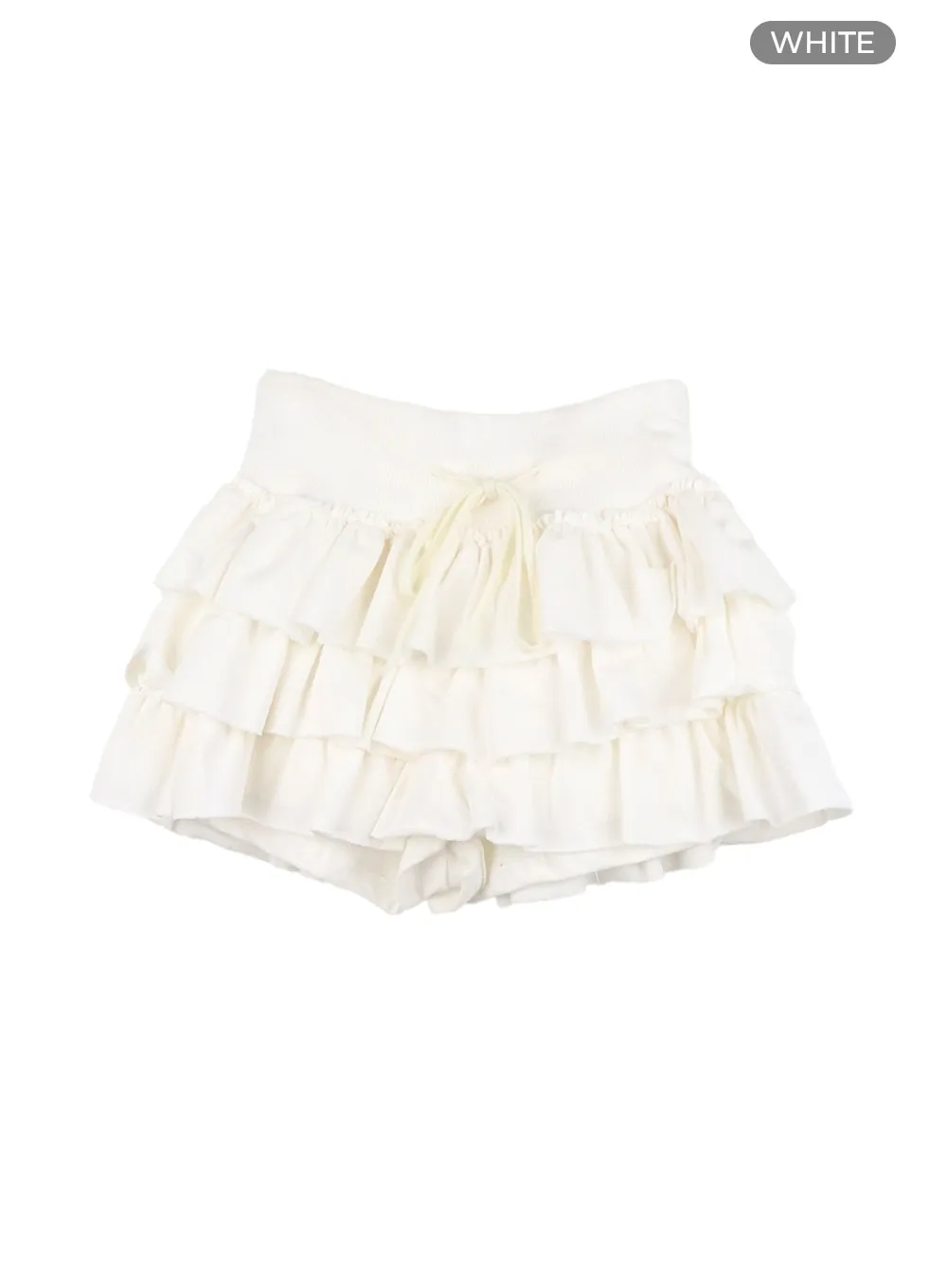 String Waist Ruffle Mini Skirt IA417