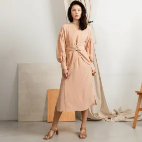 Sunday Silk Midi Dress In Powder Pink