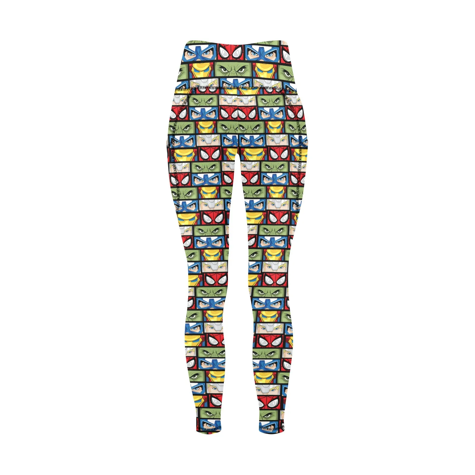 Super Heroes Eyes Women's Athletic Leggings With Pockets