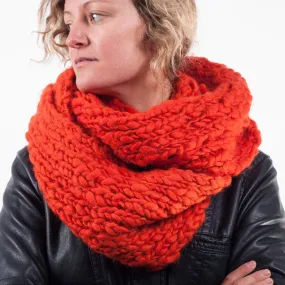 Tangerine Wool Chunky Scarf