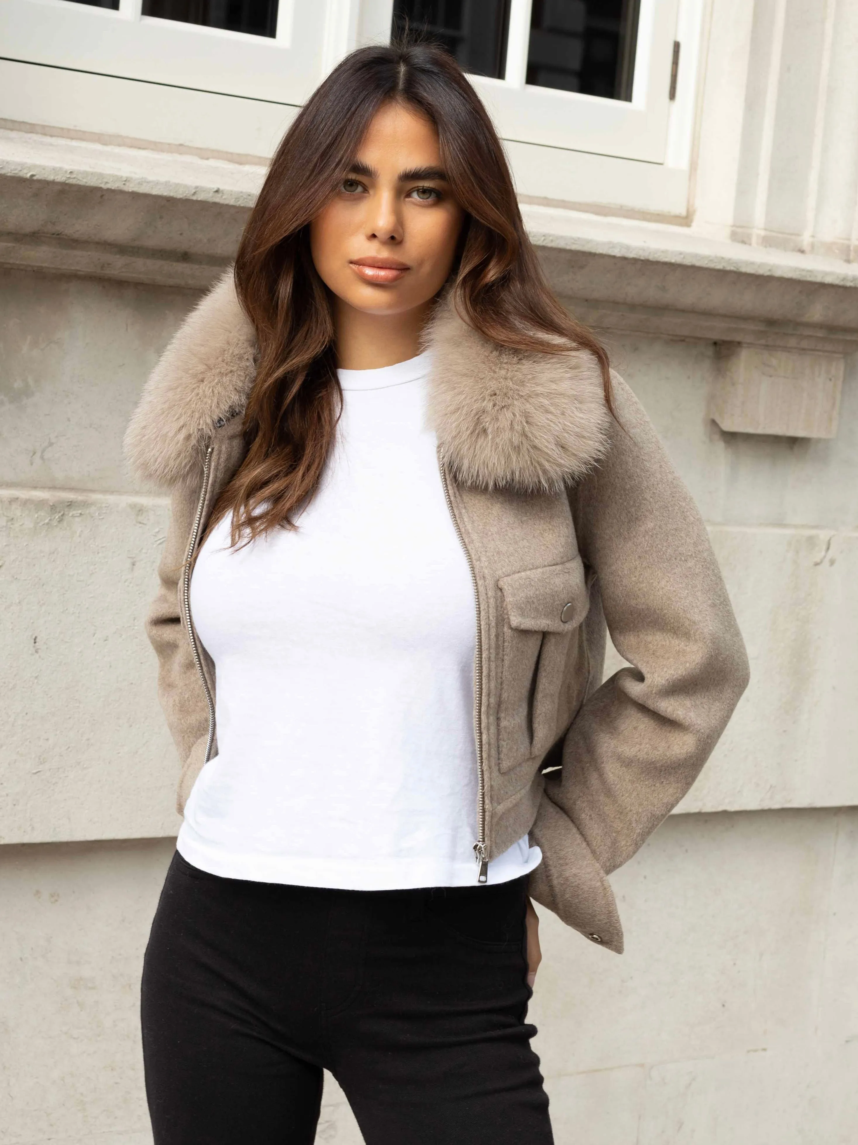 The Marylebone Cashmere Jacket Beige