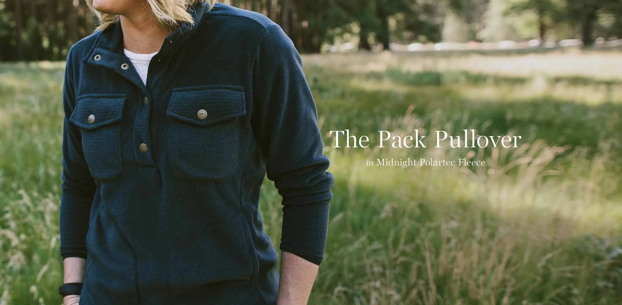 The Pack Pullover in Midnight Polartec Fleece