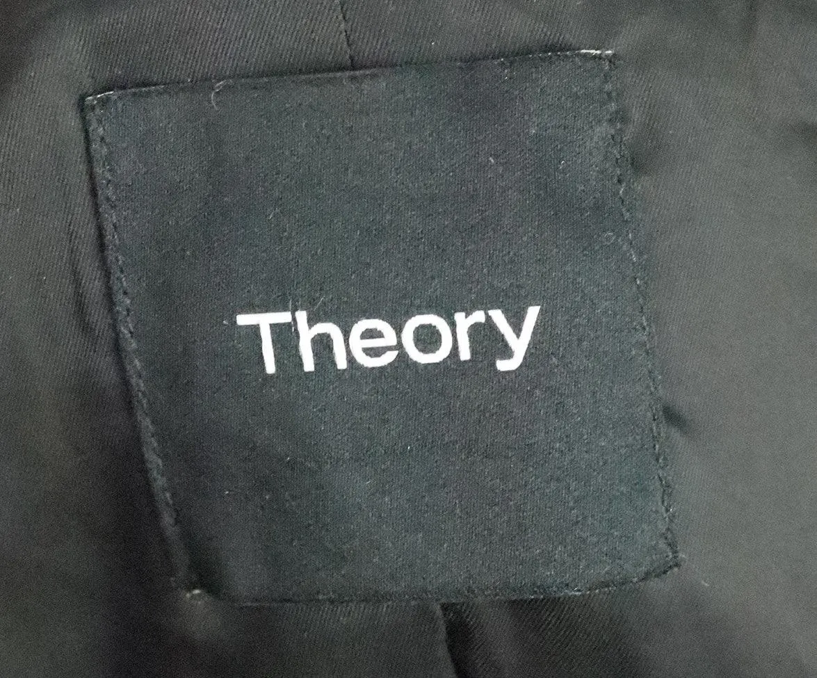 Theory Black Wool Long Coat sz 4