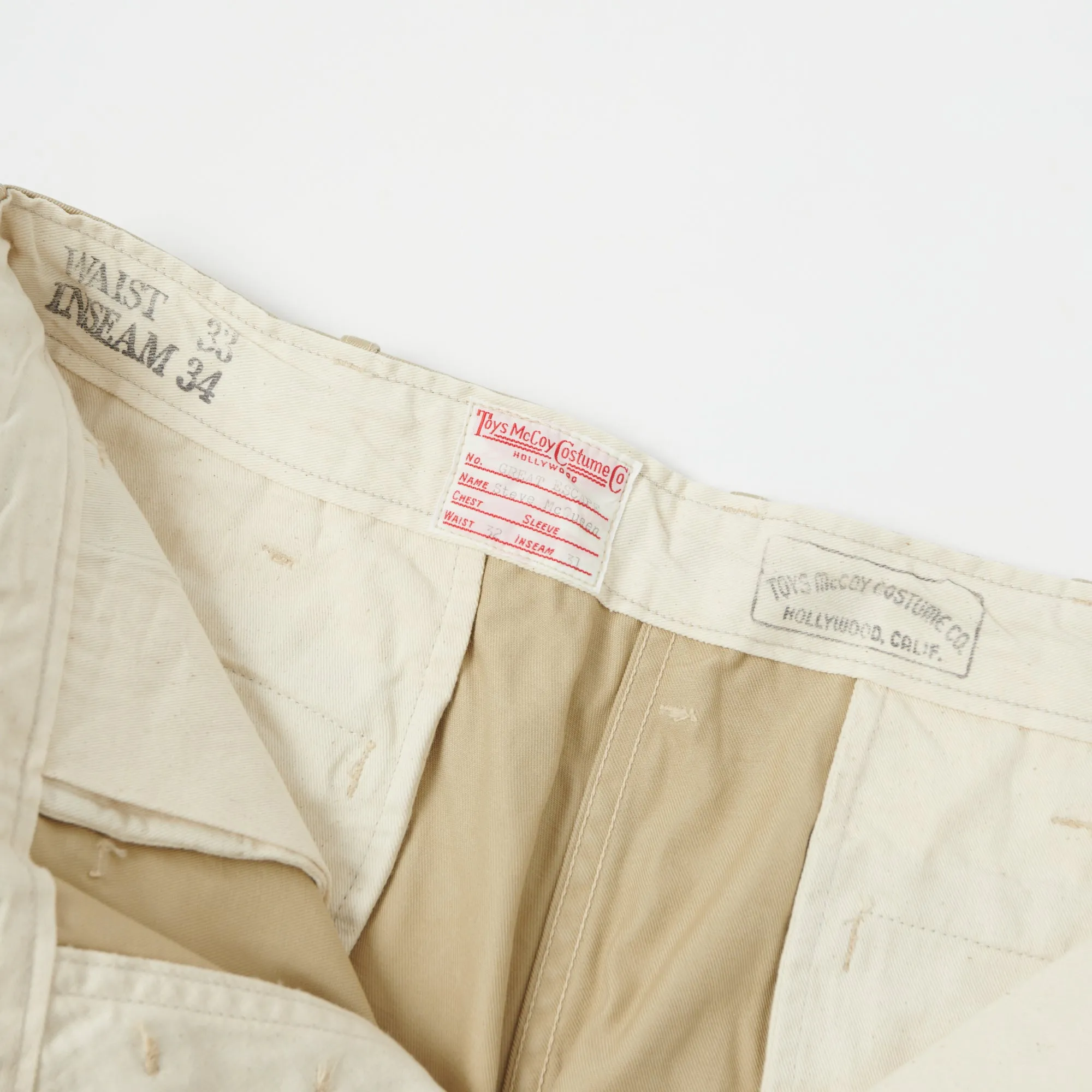 TOYS McCOY V. Hilts 'Steve McQueen' Trouser - Khaki